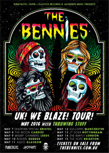 The Bennies UK tour poster WEB